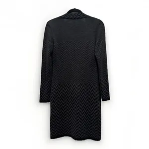 Soft Surroundings Long Sweater Women XS Wool Gray‎ Herringbone Sleek Chic Office thumbnail 6
