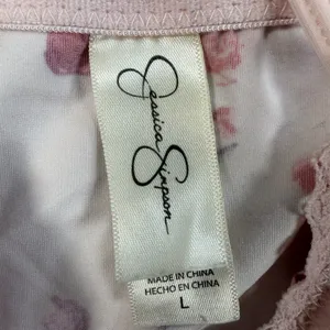 Jessica Simpson Size Large Pink Red Floral Lace Trim Cami Camisole Tank Top thumbnail 5