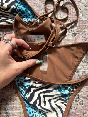 SHEIN Animal Print Bathing Suit Set thumbnail 2