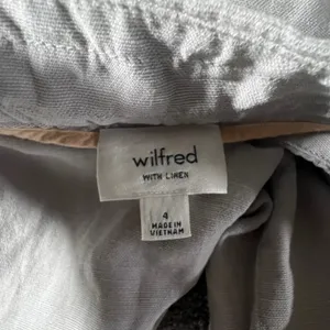 Wilfred Tapered Linen Blend Pants Womens 4‎ Grey Pleated Drawstring Trousers thumbnail 4