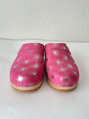 Cape Clog Starburst Colorful Silver Pink Suede European Clogs Size EU 40 US 9 thumbnail 3