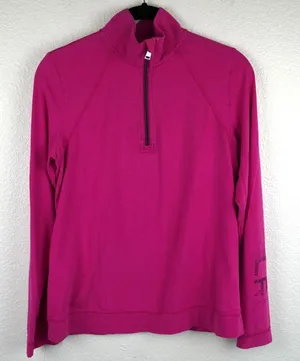 Lauren Ralph Lauren Quarter Zip Pullover Womens Medium Pink Mock Neck Activewear thumbnail 1