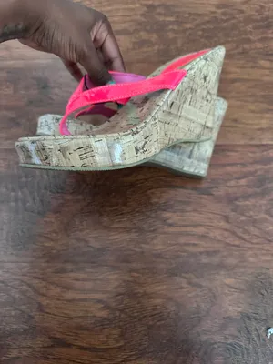 Y2K hot pink cork platform sandal White Size 8 thumbnail 2