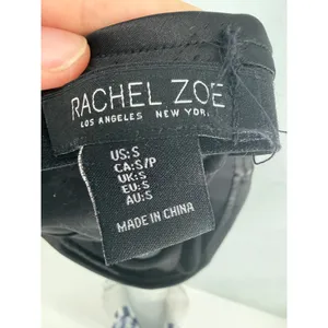 Rachel Zoe Womens Midi Skirt Black Satin Slip Minimalist S thumbnail 5