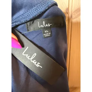 NWT Lulus Elaborate Charm Navy Blue Satin Pleated Backless Maxi Dress Gala Sz XL thumbnail 8