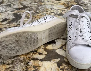 White airy sneakers with flower cutouts Size 8 thumbnail 7
