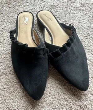 Universal Thread Black Suede Flats 7.5 thumbnail 1