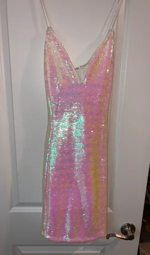 Iridescent sequin dress Pink Size L thumbnail 1
