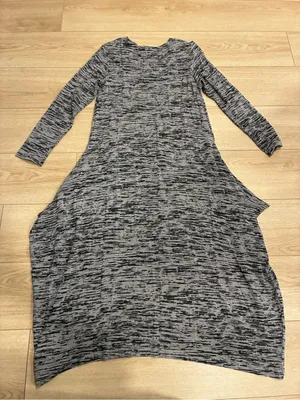 Bryn Walker Women’s Black Gray Long Sleeve Midi Dress Rayon Size S thumbnail 10