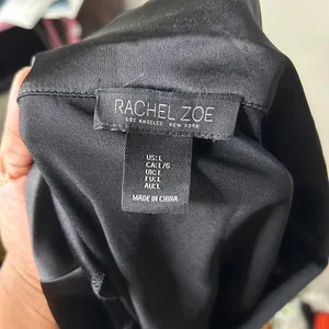 Satin Blouse Black Luxe Rachel Zoe Whimsigoth Minimalist Large thumbnail 3