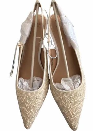 A New Day Women's Milan Pearl Slingback Kitten Heels Ivory NWT thumbnail 1