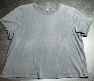 Lululemon Size L Washed Grey Relaxed-Fit Cotton Jersey T-Shirt thumbnail 1