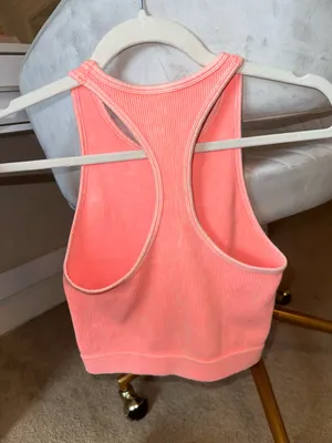 Zenana Ribbed Tank Top in Coral thumbnail 2
