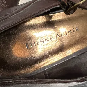 Etienne Aigner Nadine Brown Mary Jane Strap Pump - Size 7 1/2 - VGUC thumbnail 8