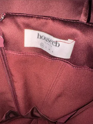NWOT HOUSE OF CB Anja Wine Satin Corset Midi Dress sz XS thumbnail 7