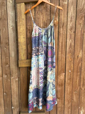 Natural Life Blue Floral Patchwork Lizzie Midi Dress thumbnail 2