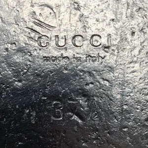 Gucci Marmont GG Brown Leather Thong Sandals Gold Logo Flats EU 37.5 thumbnail 7