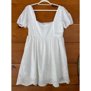 Lulus More Than Sweet White Eyelet Embroidered Puff Sleeve Mini Dress Cocktail L thumbnail 5