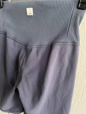 Vuori Ribbed Studio Bike Shorts in Blue Gray Size XS thumbnail 2