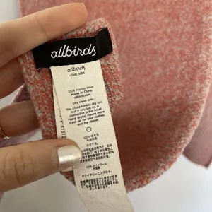 Allbirds‎ Merino Wool Scarf In Rust Red & Gray Wave Pattern comfortable warm thumbnail 2