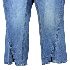 American Eagle Curvy 90s Bootcut Solid Denim Jeans Blue Split Hem Size 6 Short thumbnail 4