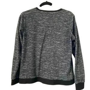 Nicole Miller New York‎ Womens Space Dye Marl Sweatshirt Grey Black Medium thumbnail 2