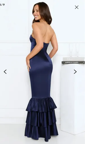 Hello Molly deep ocean strapless maxi dress thumbnail 3