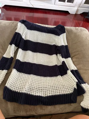 American Eagle sweater navy and white stripes thumbnail 2