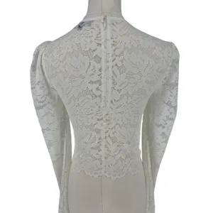 Generation Love White Floral Lace Puff Sleeve Cropped Top Size XXS thumbnail 7
