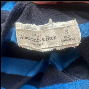 Abercrombie & Fitch Shirt Womens S Blue Black Stripe 3/4 Sleeve Scoop Neck Y2K‎ thumbnail 6