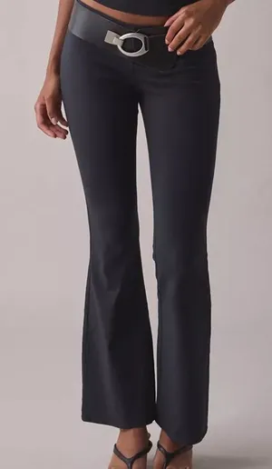 NWT REVOLVE 525 pull on women's high waisted flare leggings size medium black thumbnail 1