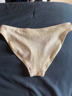aerie Soft Ribbed Cream Bikini Bottoms thumbnail 3