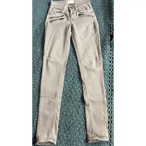 Mother Denim Skinny Jeans Tan Taupe Moto Zipper Pocket Stretch Pants Womens thumbnail 4