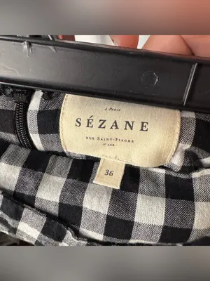 Sezane Pacome Mini Wrap Skirt Black Gingham thumbnail 5