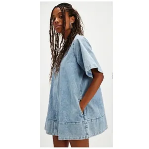 Free People Harlow Denim Minidress Size Small thumbnail 2