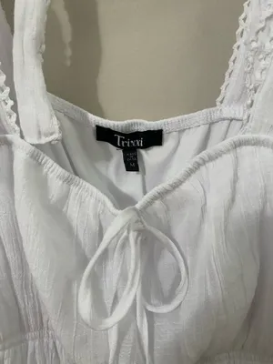Trixxi White Tie-Shoulder Smocked Maxi Dress thumbnail 4