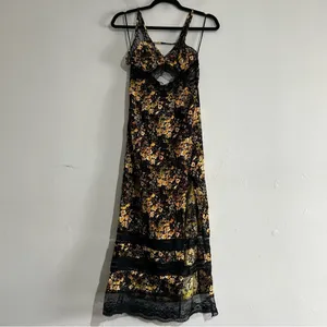 Urban Outfitters Lexi Lace Floral Midi Dress Slit Cut Out Whimsigoth Fairy Boho thumbnail 2
