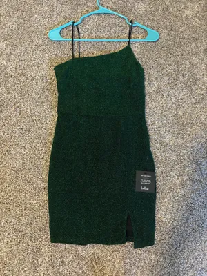 Lulus Sparkly Asymmetrical Green Bodycon Mini Dress thumbnail 2