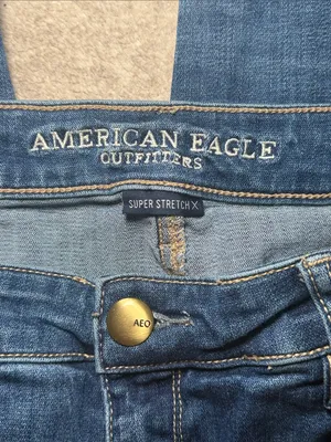 American Eagle Outfitters Blue Jean Denim Hi-Rise Jegging Distressed 16 Long thumbnail 9