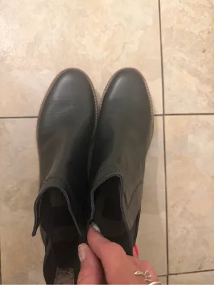 Dolce Vita Black Leather Chelsea Ankle Boots with Leopard Pull Tab thumbnail 2