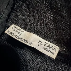 Zara W&B Collection Black Mesh Mock Neck V-Neck Mini Dress Small S thumbnail 5