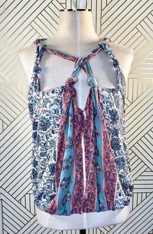 Free People‎ Floral Paisley Knot Halter Top thumbnail 1