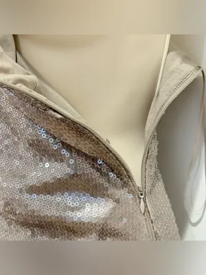NWT Khy Sequin One Shoulder Mini Dress XS Champagne Cocktail Party City Chic thumbnail 8