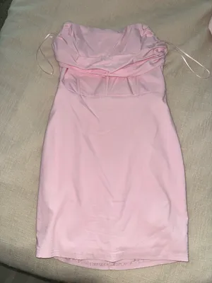Blue Blush Pink strapless dress thumbnail 1