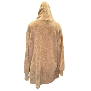 Fleece hooded cardigan Tan Size XL thumbnail 3