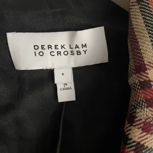Derek Lam 10 Crosby Heritage‎ Equestrian Academia Brown Plaid Red Blazer size 6 thumbnail 7