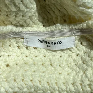 NWOT Peppermayo Haven Crochet Maxi Dress S/M ivory beachwear resort honeymoon thumbnail 7
