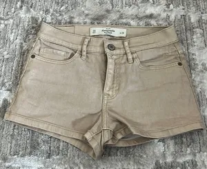Abercrombie & Fitch | Tan Metallic Gold Shimmer Short Shorts Size 00 thumbnail 1