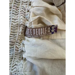 Free People Cream Floral Print Linen Blend Button Front Mini Skirt thumbnail 7