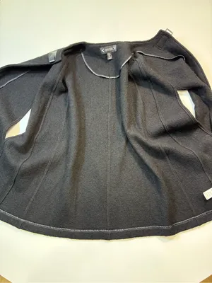 Nanette Lepore Wool Blend Dark Charcoal Cape Coat with Buckle thumbnail 5